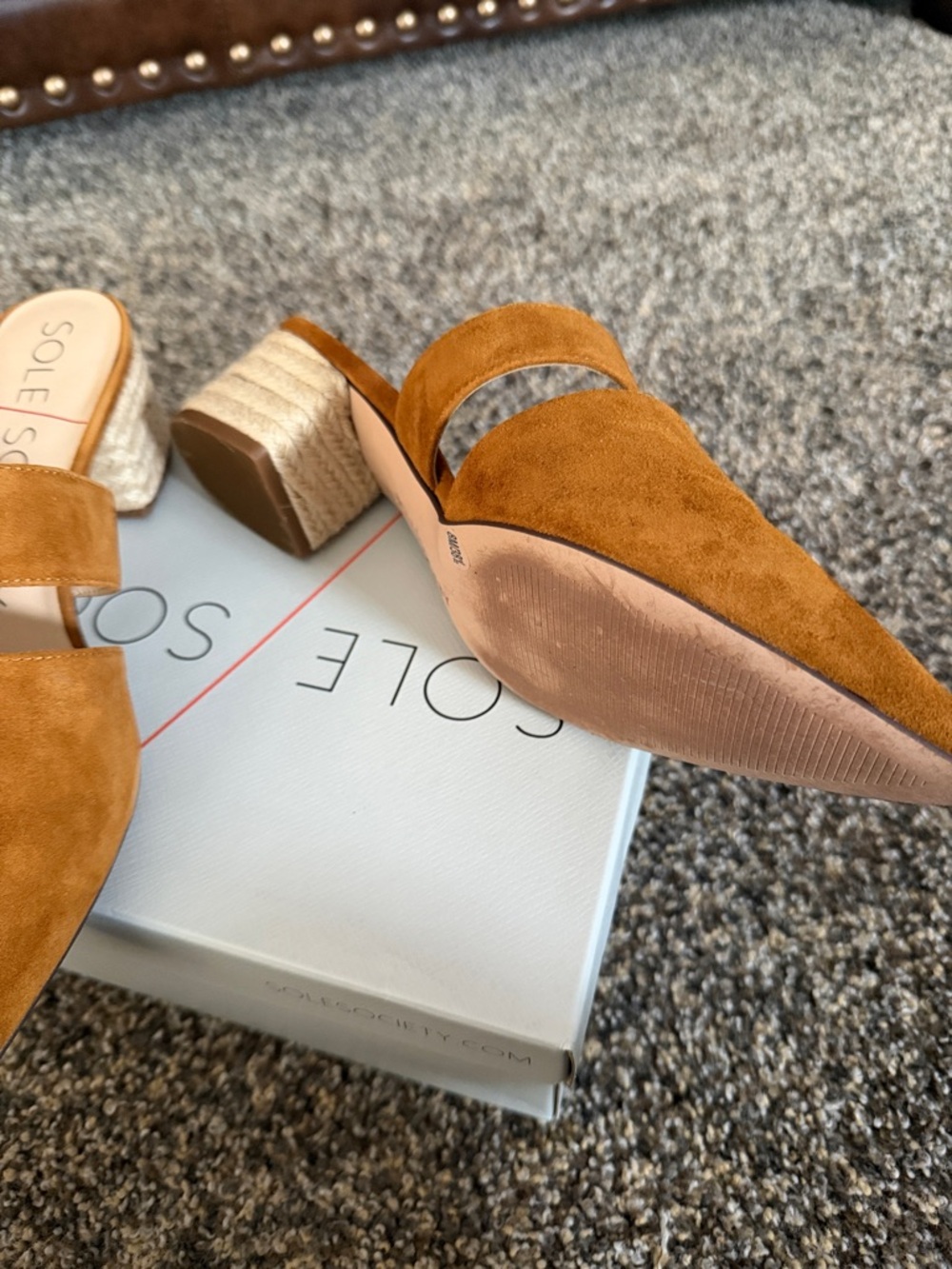 Sole Society Cassia Suede Mule in Tan - Picture 3 of 3
